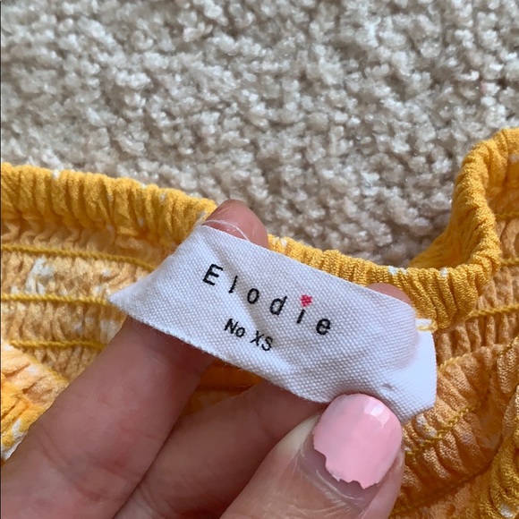 Nordstrom Rack MUSTARD smocked blouse - Picture 4 of 4